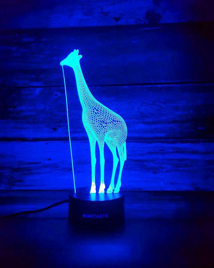 Giraffe 3D Lamp Gifts for Boys Girls Room, Night Light Toys Bedside Decor Gifts for Kids Baby, 7 Colors Changing Nightlight with Smart Control - LeafyLoom