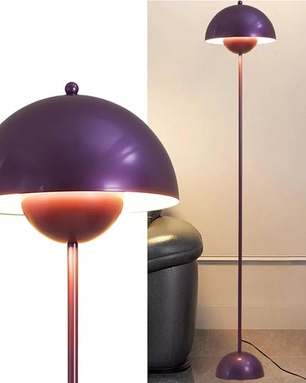 COSYLUX Modern Floor Lamp for Living Room, Industrial Tall Standing Lamp for Bedroom, Metal Shade Reflecting Light reading Floor Lamp for Office, Nursery Room, Corner(Pearl Purple) - LeafyLoom