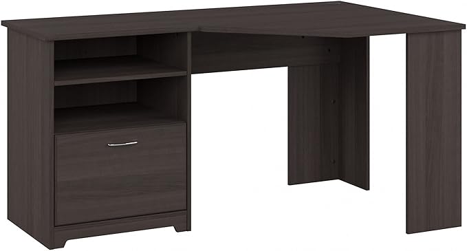 Bush Furniture Cabot Corner Desk, Heather Gray (WC31715K) - LeafyLoom