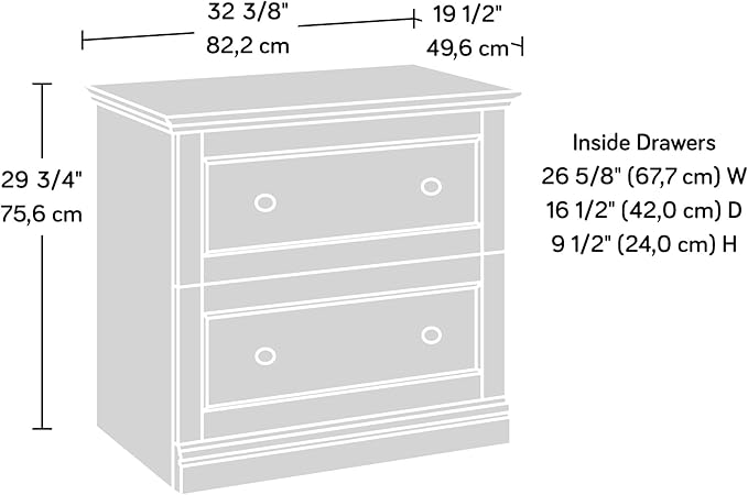 Sauder Barrister Lane Lateral File, L: 32.36" x W: 19.53" x H: 29.76", Sindoori Mango Finish - LeafyLoom