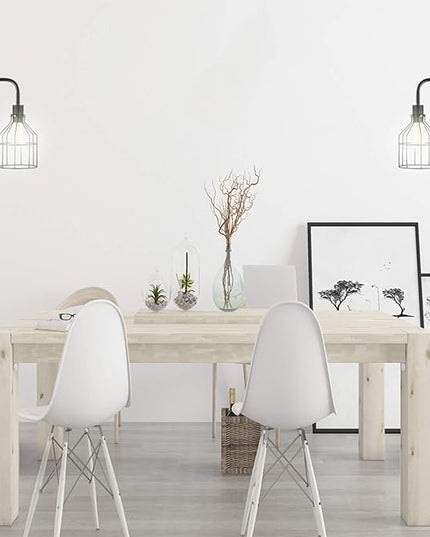 Industrial Frosted Black Floor Lamp with Cage Lampshade,On-Off Switch,Modern Indoor Pole Light for Bedroom,Living Room,Study Room or Offices (Black) - LeafyLoom