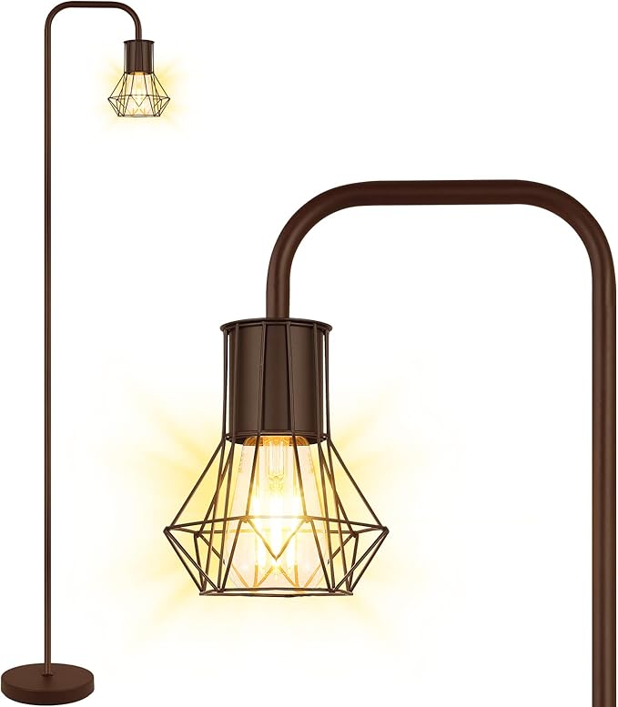 BoostArea Floor lamp,Industrial Floor Lamp,Standing Lamp with 6W LED Bulb,E26 Socket,On/Off Footswitch,Whole Metal,Modern Floor Lamp for Bedroom,Office, Living Room,Rustic,Vintage,Farmhouse - LeafyLoom