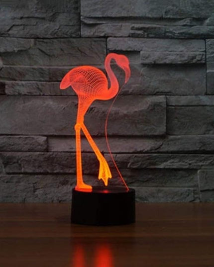 Optical Illusion 3D Flamingos Night Light 16 Colors Changing USB Powered Remote Control Touch Switch Decor Lamp LED Table Desk Lamp Children Kids Christmas Xmas Brithday Gift - LeafyLoom