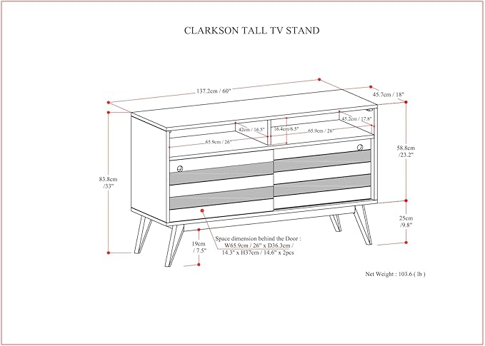 SIMPLIHOME Clarkson SOLID ACACIA WOOD 54 Inch Wide Mid Century Design TV Media Stand in Rustic Natural Aged Brown for TVs up to 60 Inches, For the Living Room and Entertainment Center - LeafyLoom