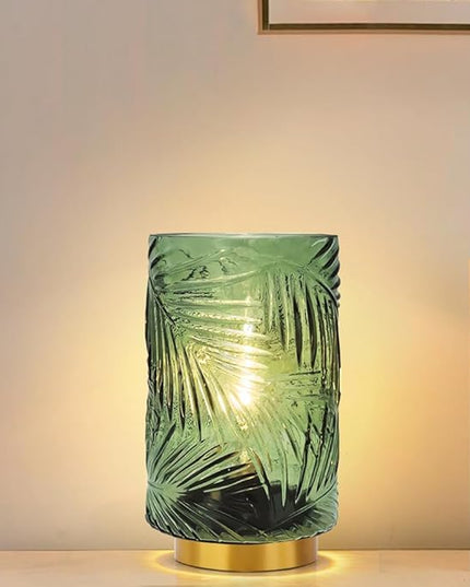 Battery Operated Lamp with Timer, Glass Cordless Lamps Beside Table Light,Small Lamp with for Home Decorative Living Corner Bedroom - LeafyLoom