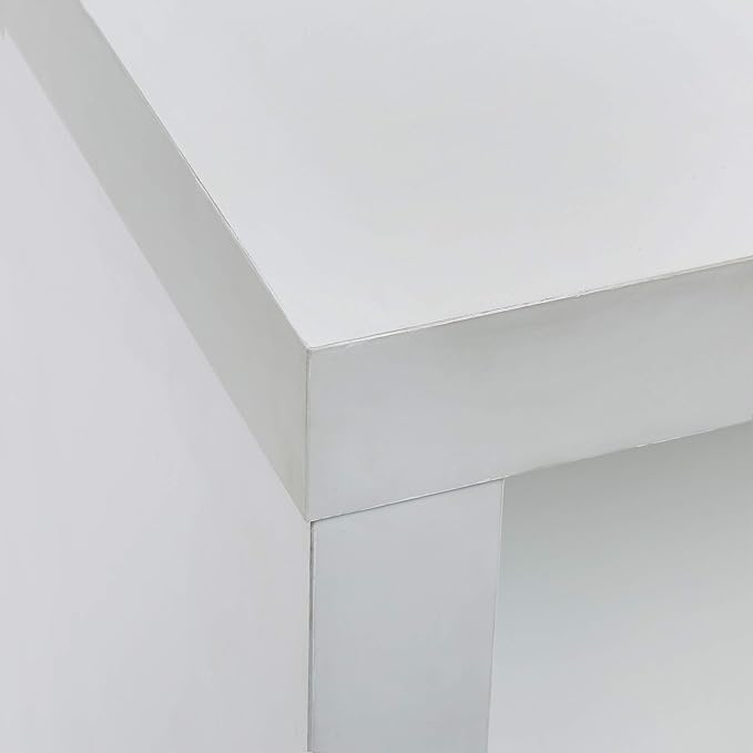 Rockpoint Cosmopolitan 60-Inch TV Stand Media Console with Metal Legs, Snow White - LeafyLoom