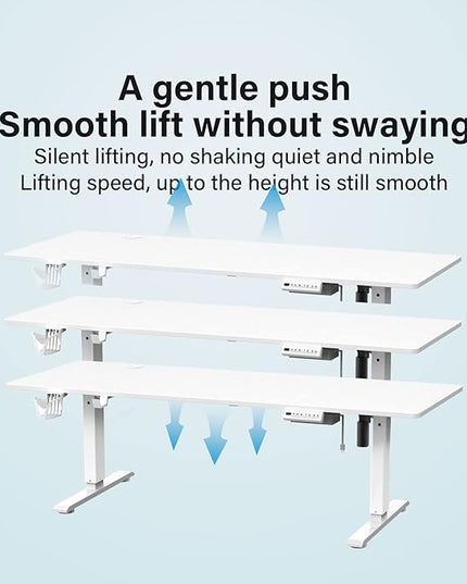63'' x 24'' Electric Height Adjustable Stand up Desk Home Office Ergonomic Computer Workstation - LeafyLoom