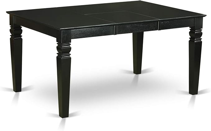 East West Furniture WEBO5-BLK-W 5 Piece Room Set Includes a Rectangle Kitchen Table with Butterfly Leaf and 4 Dining Chairs, 42x60 Inch, Black - LeafyLoom