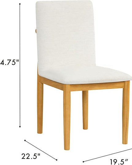 HomePop Classic Parsons Dining Chairs, Pack of 2, Cream White Textured Woven (Set of 2) - LeafyLoom