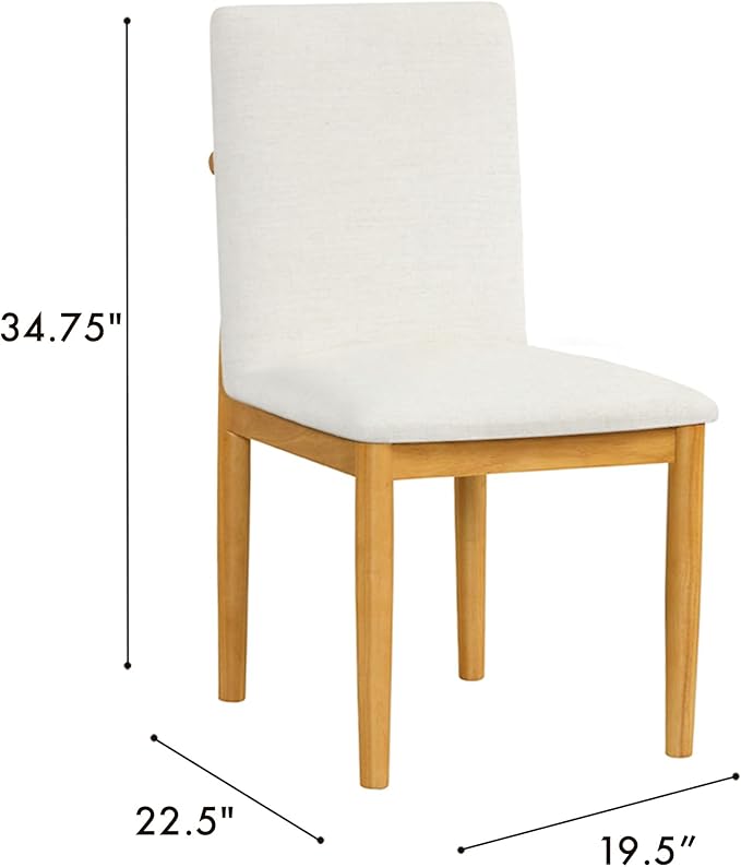HomePop Classic Parsons Dining Chairs, Pack of 2, Cream White Textured Woven (Set of 2) - LeafyLoom