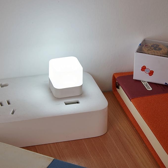 Flexible LED Ambient Light, Mini USB Night Lights,Plug in LED Bulb,Emergency Lighting,Compact,Ideal for Bedroom,Bathroom,Nursery,Hallway,Outdoor Camping,Reading(4 Pack White Lights)(White) - LeafyLoom