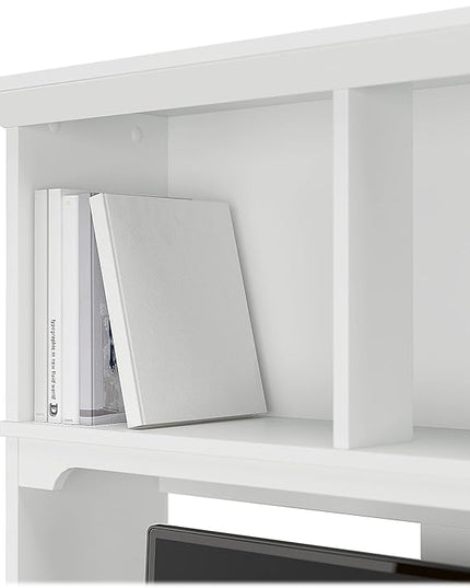Salinas Casual Hutch for L-Shaped Desk, Pure White - LeafyLoom