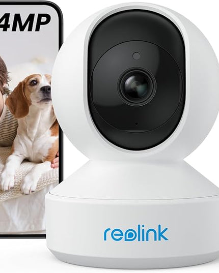 REOLINK E1 Pro Indoor Security Camera, 4MP Plug-in Pet Camera Support 2.4/5 GHz WiFi, 360 Degree Baby/Dog Monitor with Auto Tracking, Person/Pet Detection, Night Vision, 2 Way Audio, Local Storage REOLINK