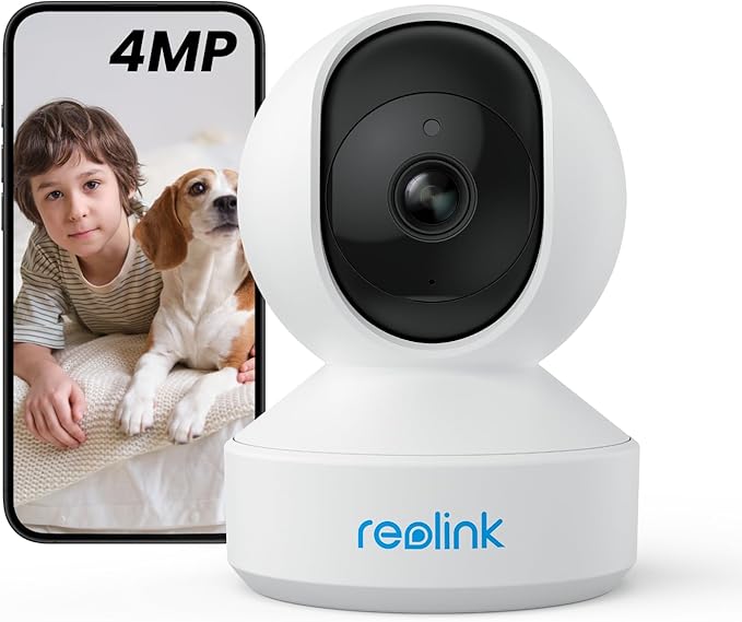 REOLINK E1 Pro Indoor Security Camera, 4MP Plug-in Pet Camera Support 2.4/5 GHz WiFi, 360 Degree Baby/Dog Monitor with Auto Tracking, Person/Pet Detection, Night Vision, 2 Way Audio, Local Storage REOLINK