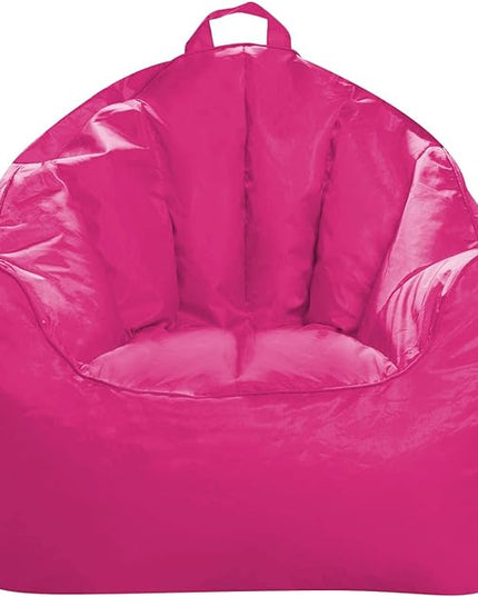 Posh Creations Structured Comfy Seat for Playrooms and Bedrooms, Large Bean Bag Chair, Malibu Lounge, Pink - LeafyLoom