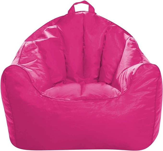 Posh Creations Structured Comfy Seat for Playrooms and Bedrooms, Large Bean Bag Chair, Malibu Lounge, Pink - LeafyLoom