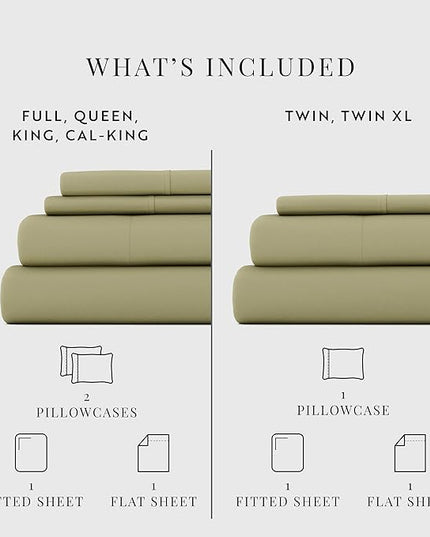 Linen Market Bed Sheets for Queen Size Bed (Sage) - Sleep Better Than Ever with These Soft and Cooling Queen Sheets - Deep Pocket Fits 16" Thick Beds - 4 Piece Queen Sheet Set - LeafyLoom
