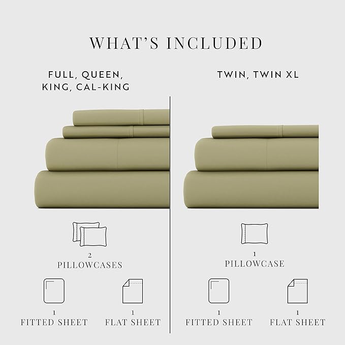 Linen Market Bed Sheets for Queen Size Bed (Sage) - Sleep Better Than Ever with These Soft and Cooling Queen Sheets - Deep Pocket Fits 16" Thick Beds - 4 Piece Queen Sheet Set - LeafyLoom