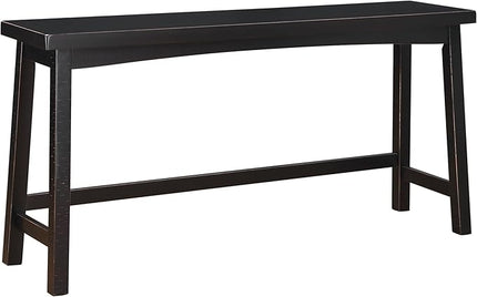 Lexicon Bar Table Set for 3, Small Kitchen table set Kitchen Island Table with 3 Saddle Bar Stools, 4 Piece Dining Table Set for Breakfast Nook, Living Room, Apartment, Counter Height, Black - LeafyLoom