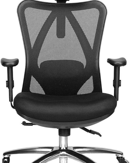 Duramont Ergonomic Office Chair - Adjustable Desk Chair with Lumbar Support and Rollerblade Wheels - High Back Chairs with Breathable Mesh - Thick Seat Cushion, Head, and Arm Rests - Reclines - LeafyLoom