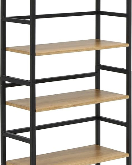 Calico Designs Ashwood 4-Tier or 2-Tier Stackable Bookshelf (1 Set),Graphite Black/Ashwood,Rectangular - LeafyLoom