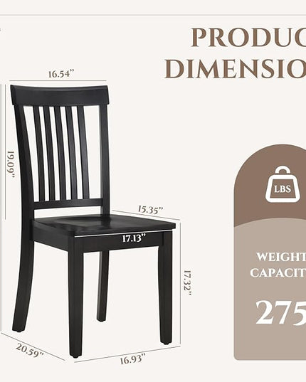 COLAMY Wooden Dining Chairs Set of 4, Spindle High Back Windsor Kitchen Side Chair, Farmhouse Dining Chairs for Kitchen and Dining Room, Dark Brown - LeafyLoom