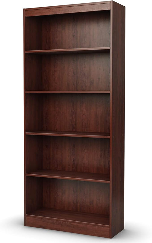 South Shore Axess 5-Shelf Bookcase - Royal Cherry - LeafyLoom
