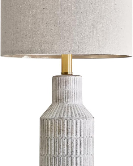 25" Modern Ceramic Lamps Single Table Lamp for Living Room Bedroom Farmhouse Nightstand Bedside Lamps - LeafyLoom