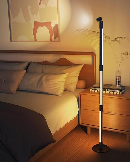 Sinvitron 360°Rotating Led Floor Lamp with Spotlight,16 Million DIY Colors,Music Sync & 213 Dynamic Mode, RGBW LED Corner Lights with App&Remote for Bedroom Living Room Gaming Room - LeafyLoom