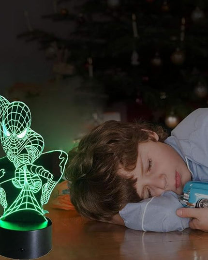 3D Night Light Kids Toys Anime Optical Illusion LED Lights Smart Touch 7 Colors Changing Dimmer Table Desk Lamp Home Room Decor Game Fan Gifts for Boys Girls Birthday Christmas Nightlight - LeafyLoom