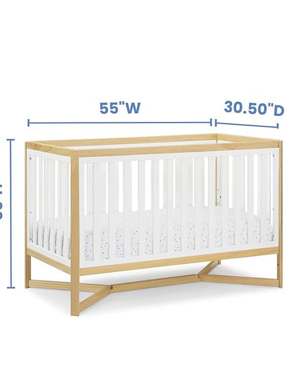 Delta Children Tribeca 4-in-1 Baby Convertible Crib, Bianca White/Natural - LeafyLoom