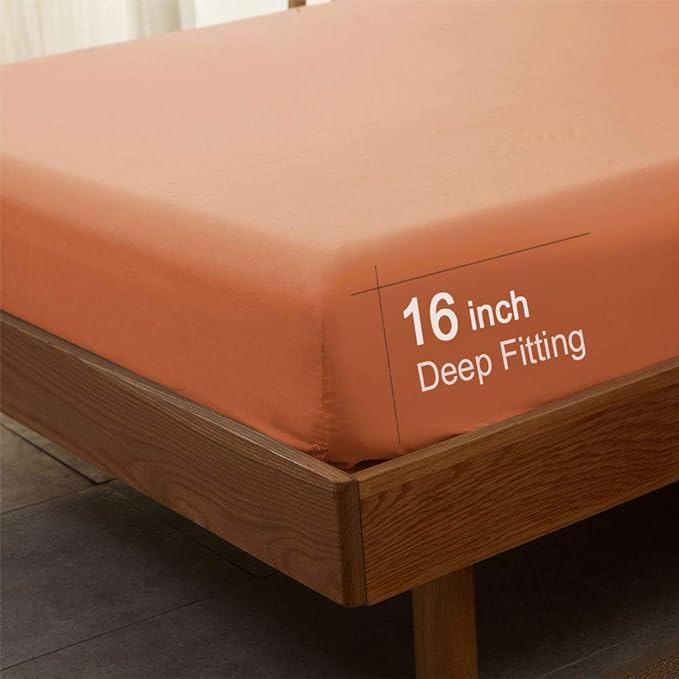 SONORO KATE Bed Sheet Set Super Soft Microfiber 1800 Thread Count Luxury Egyptian Sheets 16-Inch Deep Pocket，Wrinkle -3 Piece (Coral, Twin XL) - LeafyLoom