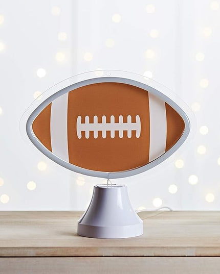 Lights4fun, Inc. American Football Battery Operated LED Neon Kids Bedroom Nightstand Night Light Decoration - LeafyLoom