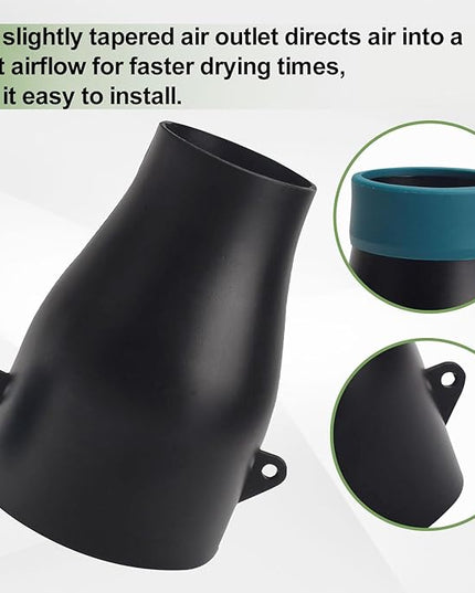 Car Drying Nozzle for Makita 18V LXT Leaf Blowers XBU03Z, XBU03SM1, DUB184Z, DUB184PT, DUB184PT2 - Contain Protective Silicone Band - LeafyLoom