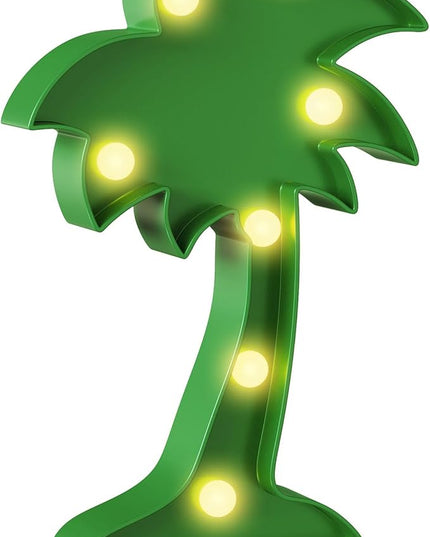 Palm Tree Decor, Battery Powered Night Light for Kids, Hawaiian Party Decorations, Luau Party Decorations, Tropical Kids Room Decor, Hawaiian Wall Decor - LeafyLoom