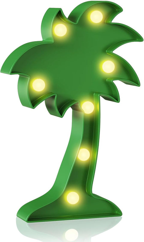 Palm Tree Decor, Battery Powered Night Light for Kids, Hawaiian Party Decorations, Luau Party Decorations, Tropical Kids Room Decor, Hawaiian Wall Decor - LeafyLoom