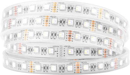 BTF-LIGHTING 5050 RGBW RGB+Warm White(2700K-3000K) 4 Colors in 1 LED Tape Light DC12V 5m 16.4ft 60LED/m Multi-Colored IP67 White 14mm PCB for Bedroom Kitchen Home Decoration(No Adapter or Controller) BTF-LIGHTING