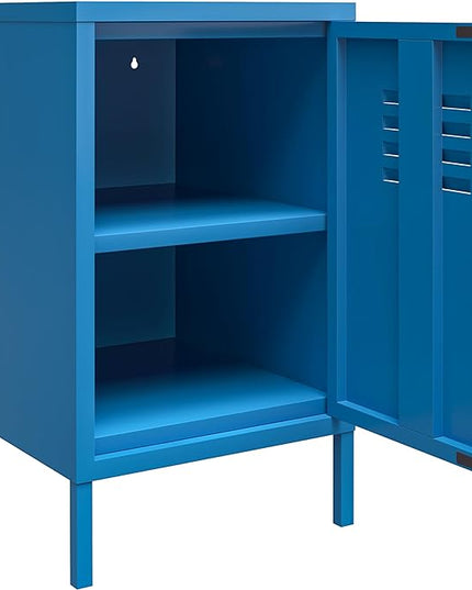Novogratz Cache Metal Locker, Blue End Table - LeafyLoom