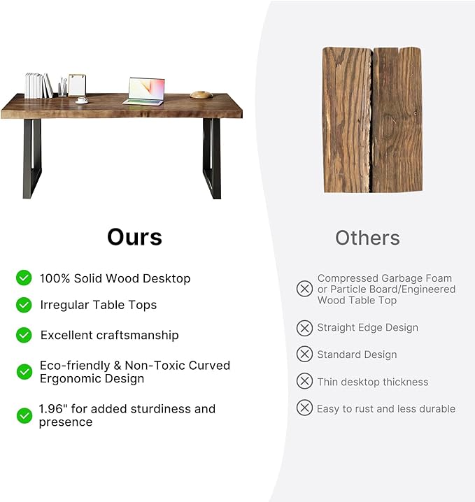 Desk / 55 inches,Solid Wood Desk Classical Style Home Office Desks/New Chinese Style Computer Table/Wooden Desk/Brown Desk - LeafyLoom