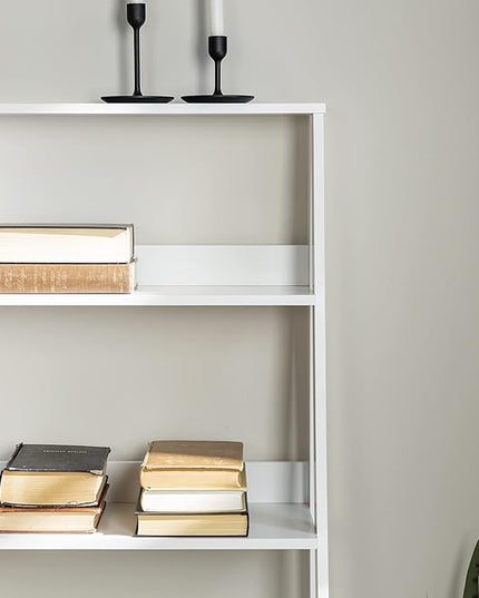 Walker Edison Sophia Modern 4 Shelf Ladder Bookcase , 55 Inch, White - LeafyLoom