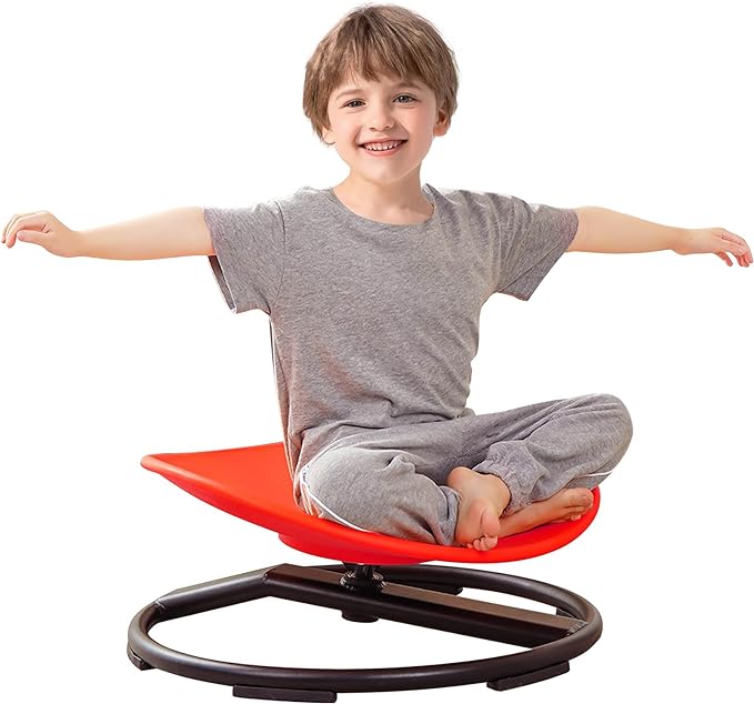 Kids Sensory Chair for Autism Kids Swivel Chair, Sensory Spin Chair Seat Improve Physical Coordination Wobble Chair for Kids Sit and Spin Relief of Motion Sickness - LeafyLoom
