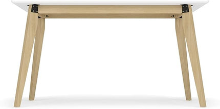 HON Basyx BSX55WPLTWH Modern Home Office Wood Computer Desk, 55", White - LeafyLoom