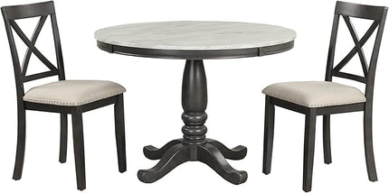 NicBex Dining Table Set Kitchen & Dining Room Tables 5 Pieces Dining Table and Chairs Set for 4 Persons, Kitchen Room Solid Wood Table with 4 Chairs for Small Space, Gray - LeafyLoom