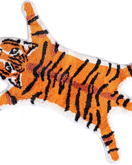 Tiger Shaped Rug Animals Bath Mat Non-Slip, Door Mat for Bedroom Kitchen Cartoon Area Rug for Bathroom Tub Soft Bathmat - LeafyLoom