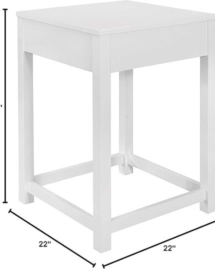 Lexicon Ozias Square Home Office Corner Unit Table, 22" x 22", White - LeafyLoom