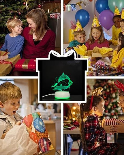 Dolphins LED Table Lamp USB Parent-Child Gifts Boy's Birthday - 7 Colors Changing Bedroom Decorative Night Light Parent's Gifts, Gifts for Families Friends - LeafyLoom