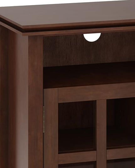 SIMPLIHOME Artisan SOLID WOOD 48 Inch Wide Contemporary TV Media Stand in Russet Brown for TVs up to 55 Inches, For the Living Room and Entertainment Center - LeafyLoom