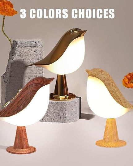 FUYUNXIN Bird Lamp Bedside Lamps - Rechargeable Cordless Table Lamp with 3 Color Temperatures and Touch Sensor - Perfect for Bedroom Nightstand (Maple) - LeafyLoom