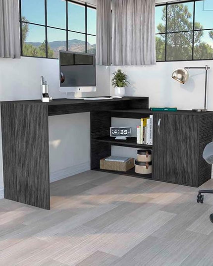 NicBex Kimberly-DW-00005-LWJ Home Office Desks, 59.6"x45.9"x30.1", Gray - LeafyLoom