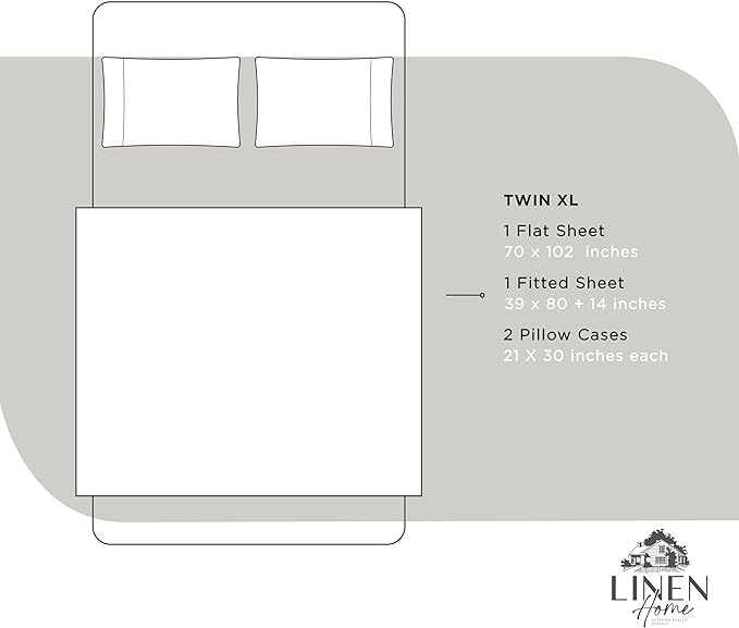 100% Cotton Percale Sheets Twin XL Size, White, Deep Pocket, 4 Pieces Sheet Set - 1 Flat, 1 Deep Pocket Fitted Sheet and 2 Pillowcases, Crisp Cool and Strong Bed Linen - LeafyLoom